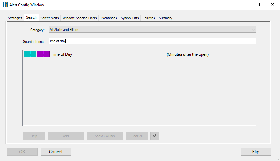Example: time-of-day filter configuration