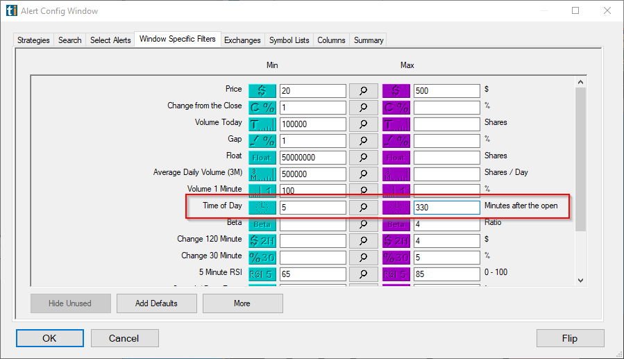 Common mistake: Time of Day range too broad