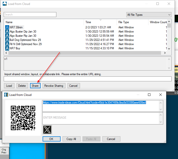 Trade Ideas: Collaborate dialog (Copy All / Paste All)