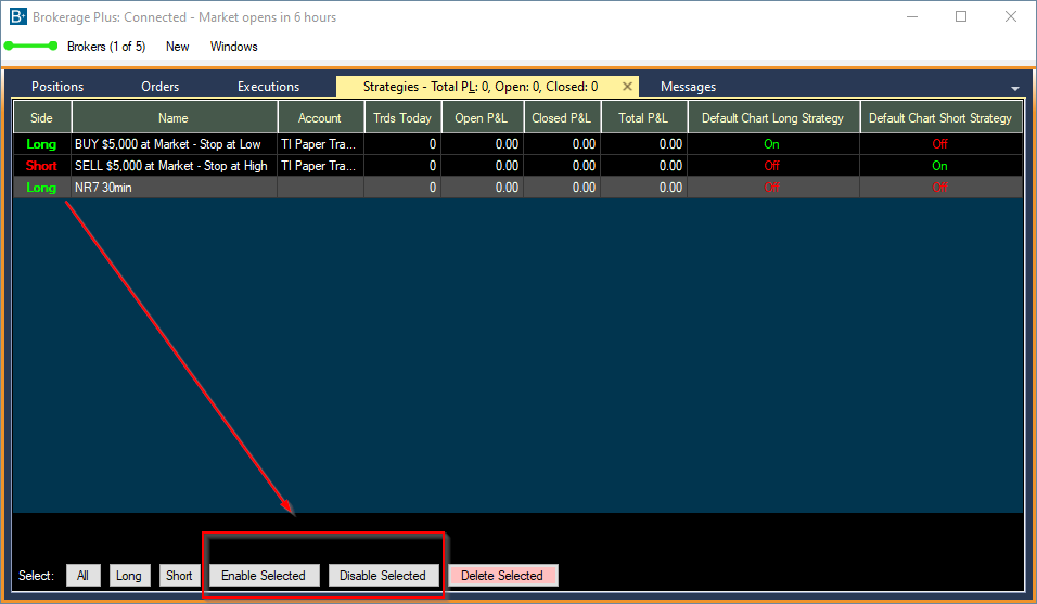 Brokerage+: disable/enable controls for fast shutdown