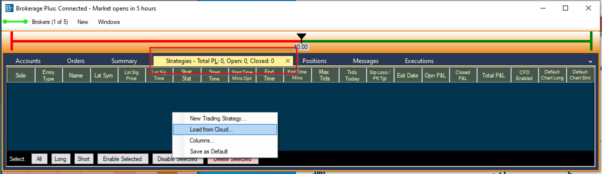 Brokerage+: load strategy from cloud